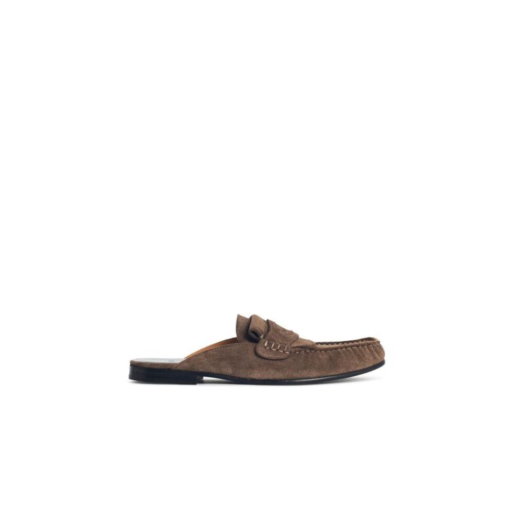 Marni Brown Suede Sabots Men